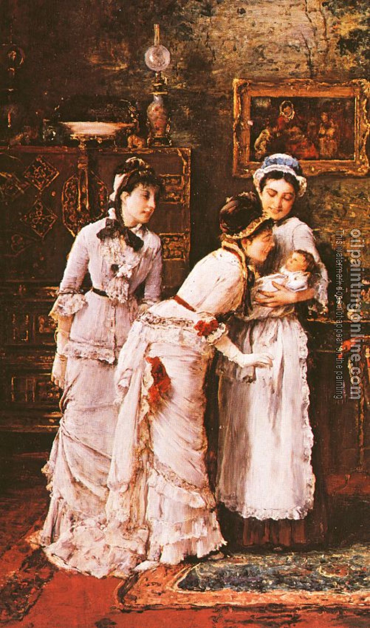 Munkacsy, Mihaly - Baby's Visitors